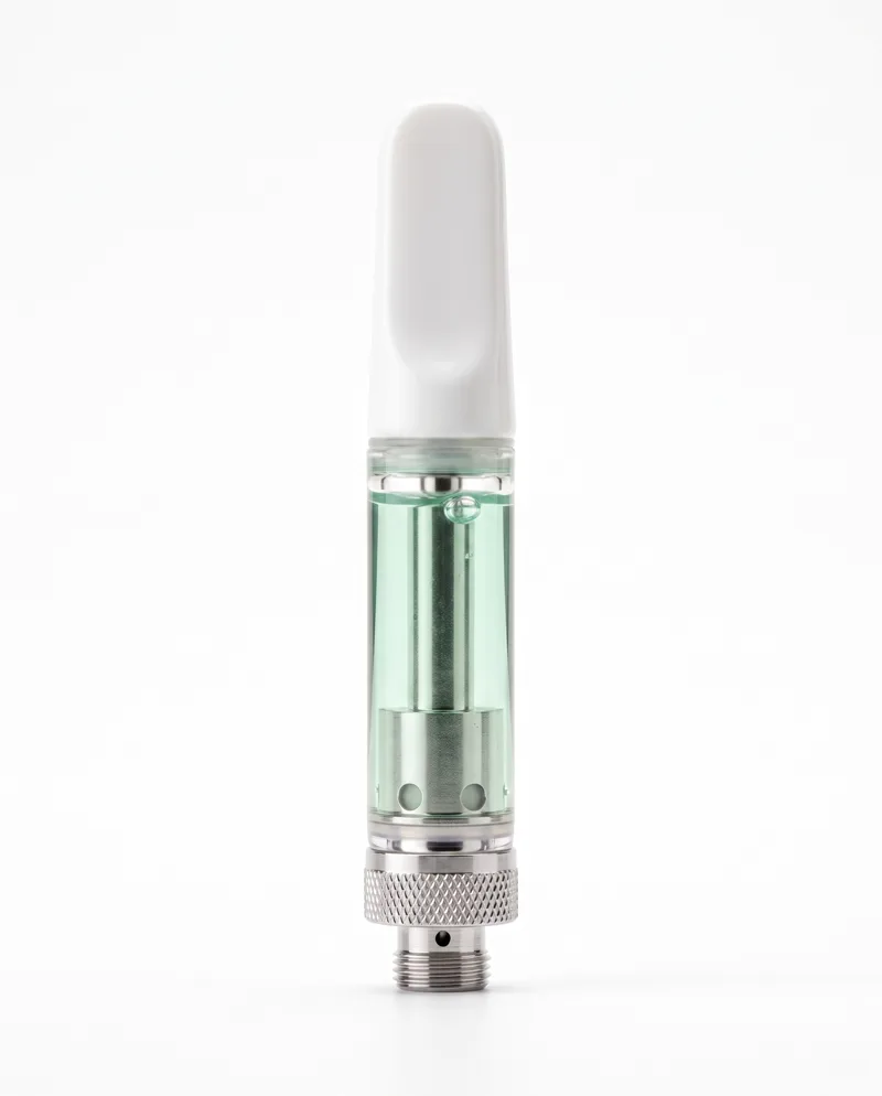 Mint Focus — 510 ceramic CBD cartridge with pale green oil