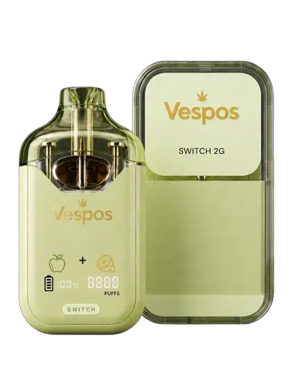 Vespos Switch 2G Green Apple and Lemon Drop device with blister pack