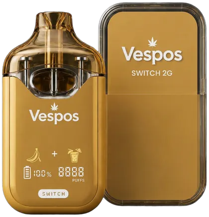 Vespos Switch 2G Banana Runz and Tropical Punch device with blister pack