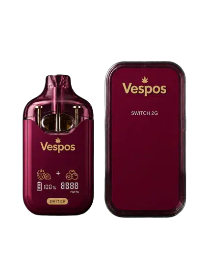 Vespos Switch 2G Raspberry Lemonade and Beyond Blueberry device with blister pack