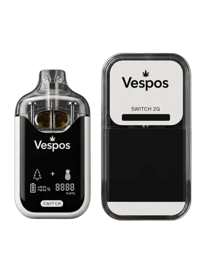 Vespos Switch 2G White Widow and Pineapple Express device with blister pack